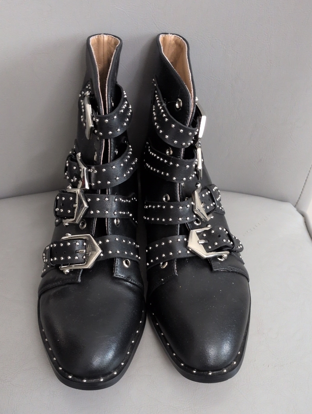 Black Ankle Studded Boots
